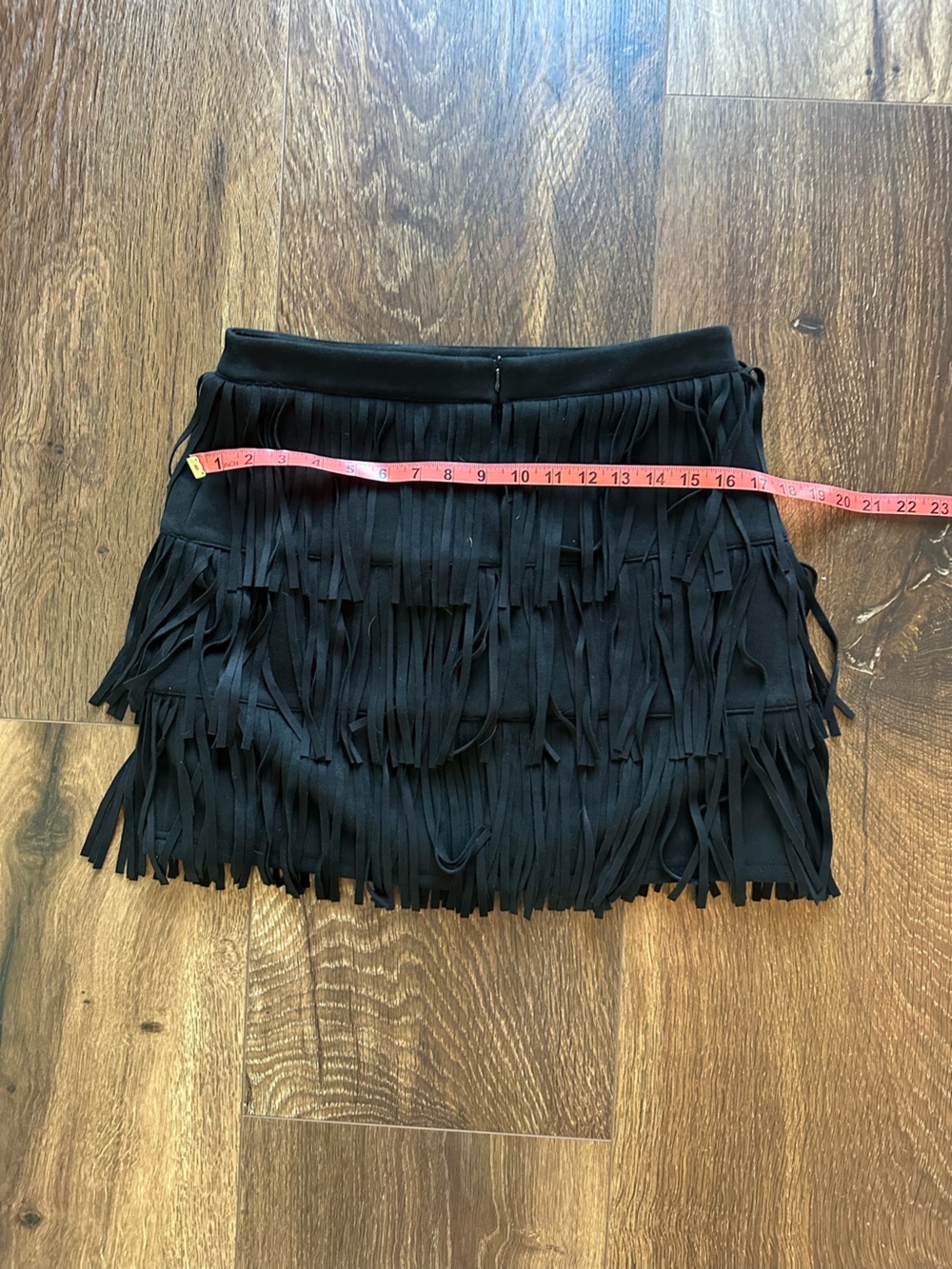 Kittenish Black Fringe Mini Skirt